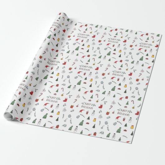 Grünes Weihnachtsbaumwrapping Paper - Festlich Geschenkpapier (Ungerollt)