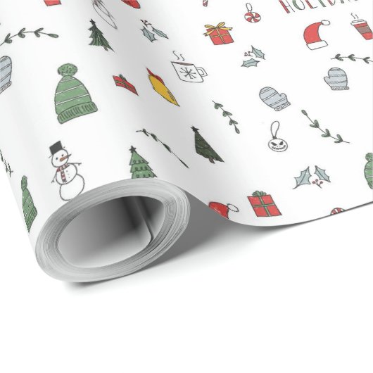Grünes Weihnachtsbaumwrapping Paper - Festlich Geschenkpapier (Rolleneckpunkt)