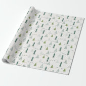 Grünes Weihnachtsbaumwrapping Paper Geschenkpapier (Ungerollt)