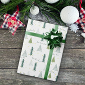 Grünes Weihnachtsbaumwrapping Paper Geschenkpapier