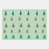 Grünes Weihnachtsbaumwrapping Paper Geschenkpapier Set (Vorderseite 3)