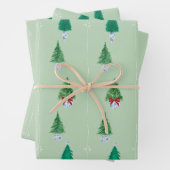 Grünes Weihnachtsbaumwrapping Paper Geschenkpapier Set (Beispiel)