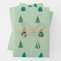 Grünes Weihnachtsbaumwrapping Paper