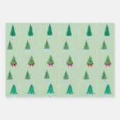 Grünes Weihnachtsbaumwrapping Paper Geschenkpapier Set (Vorderseite)