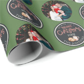 Grünes Weihnachtsbuch zum Foto Geschenkpapier (Rolleneckpunkt)