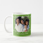 Grünes Weihnachtsferien-Foto Kaffeetasse (Links)