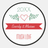 Grünes Weihnachtsferien-Foto Runder Aufkleber (Vorderseite)