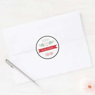 Grünes Weihnachtsferien-Foto Runder Aufkleber