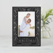 Grünes Weihnachtsfest Foto Feiertagskarte (Stehend Vorderseite)