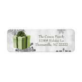 Grünes Weihnachtsgeschenk-Adressenschild (Vorne)
