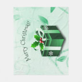 Grünes Weihnachtsgeschenk Blanket Fleecedecke (Vorderseite)