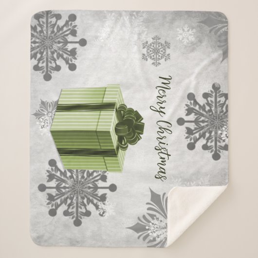 Grünes Weihnachtsgeschenk Holiday Sherpa Blanket Sherpadecke (Vorderseite)