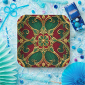 Grünes Weihnachtsgeschenk Pappteller (Party)