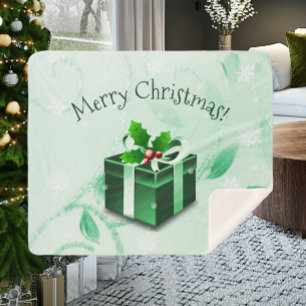 Grünes Weihnachtsgeschenk Sherpa Blanket Sherpadecke