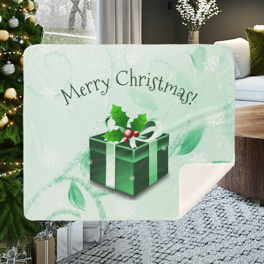 Grünes Weihnachtsgeschenk Sherpa Blanket Sherpadecke