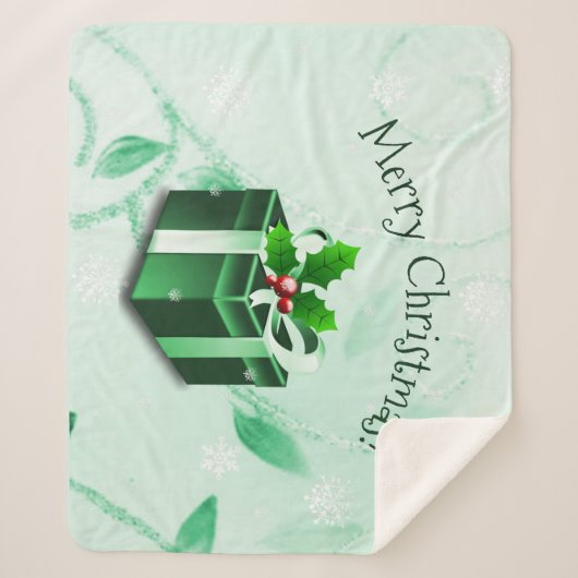 Grünes Weihnachtsgeschenk Sherpa Blanket Sherpadecke (Vorderseite)