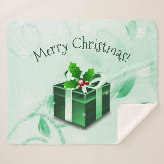 Grünes Weihnachtsgeschenk Sherpa Blanket Sherpadecke (Vorderseite (Horizontal))