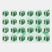 Grünes Weihnachtsgeschenkpapier Geschenkpapier Set (Vorderseite 2)