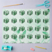 Grünes Weihnachtsgeschenkpapier Seidenpapier (Basteln)