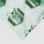 Grünes Weihnachtsgeschenkpapier Seidenpapier (Ausschnitt)