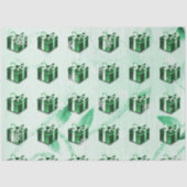 Grünes Weihnachtsgeschenkpapier Seidenpapier (Vorderseite)