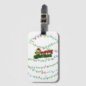 Grünes Weihnachtsgeschöpf mit festlichen Lichtern Gepäckanhänger (Vorderseite Vertikal)