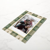 Grünes Weihnachtskariertuch Folien Feiertagskarte (Gedreht)