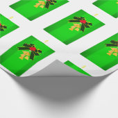Grünes Weihnachtskerzenpapier Geschenkpapier (Ecke)