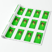 Grünes Weihnachtskerzenpapier Geschenkpapier (Ungerollt)