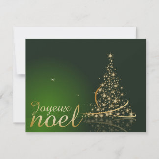 Grünes Weihnachtsmotiv mit goldenem Weihnachtsbaum Einladung