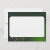 Grünes Weihnachtsmotiv mit goldenem Weihnachtsbaum Einladung (Rückseite)