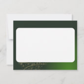 Grünes Weihnachtsmotiv mit goldenem Weihnachtsbaum Einladung (Rückseite)