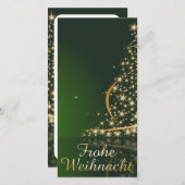 Grünes Weihnachtsmotiv mit goldenem Weihnachtsbaum Feiertagskarte (Vorne/Hinten)
