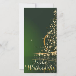 Grünes Weihnachtsmotiv mit goldenem Weihnachtsbaum Feiertagskarte