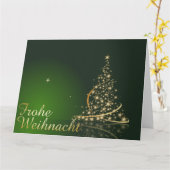 Grünes Weihnachtsmotiv mit goldenem Weihnachtsbaum Karte (Gelbe Blume)