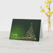 Grünes Weihnachtsmotiv mit goldenem Weihnachtsbaum Karte (Gelbe Blume)