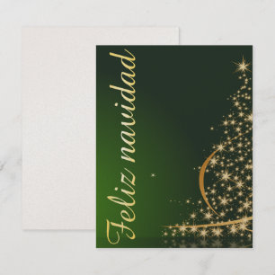 Grünes Weihnachtsmotiv mit Weihnachtsbaum. Einladung