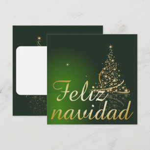 Grünes Weihnachtsmotiv mit Weihnachtsbaum. Einladung