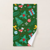 Grünes Weihnachtsmuster Abstrakt Badhandtuch Set (Handtuch)
