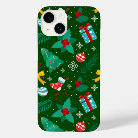 Grünes Weihnachtsmuster Abstrakt Case-Mate iPhone Hülle (Rückseite)