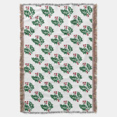 Grünes Weihnachtsmuster und Rotes Berries Decke (Vorderseite Vertikal)