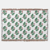 Grünes Weihnachtsmuster und Rotes Berries Decke (Vorderseite)