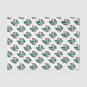 Grünes Weihnachtsmuster und Rotes Berries Seidenpapier (Vorderseite)