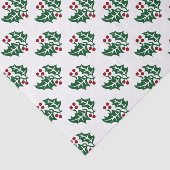 Grünes Weihnachtsmuster und Rotes Berries Seidenpapier (Ausschnitt)