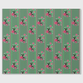 Grünes Weihnachtsmuster, Weihnachten Geschenkpapier (Flach)