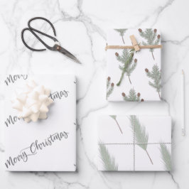 Grünes Weihnachtspapier Geschenkpapier Set