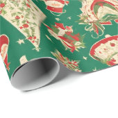 Grünes Weihnachtspapier mit Geschenkmuster F Geschenkpapier (Rolleneckpunkt)