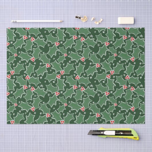 Grünes Weihnachtspapier Seidenpapier (Handwerk)