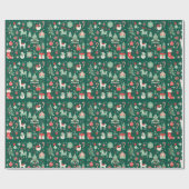 Grünes Weihnachtswrackpapier Geschenkpapier (Flach)