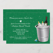 Grünes Wein-Baby-Flaschen-Schlückchen und sehen Einladung (Vorne/Hinten)